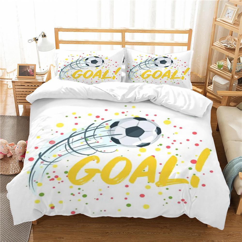 Heißer Verkauf 3D Fußball Druck Bettbezug-set Mode Bettwäsche Set Kinder Bettwäsche Anzug Einzel Größe Doppel Größe Schlafzimmer Dekor