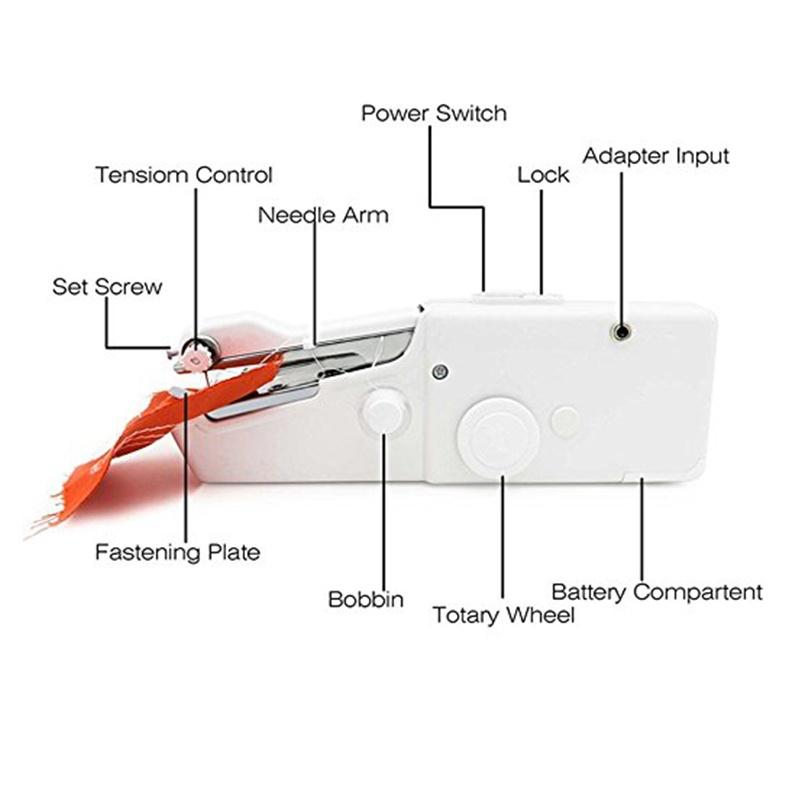 Professionell sladdlös mini handhållen symaskin Quick Stitch elektrisk symaskin