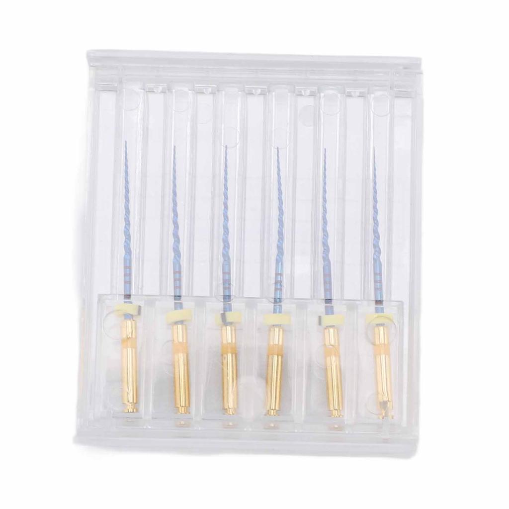 6pz Lime Canalari Endodontiche F1 Metallo Elastico Portatile Inossidabile Set Lime Endodontiche Dorato 0,98 pollici