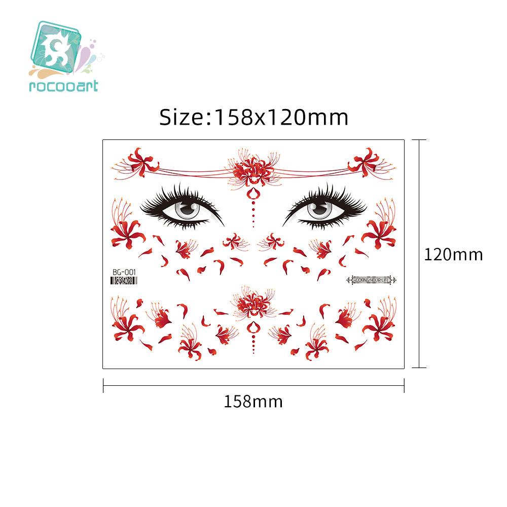 Waterproof Glitter Tattoo Stickers for Music Festival Face Makeup and Party Dance