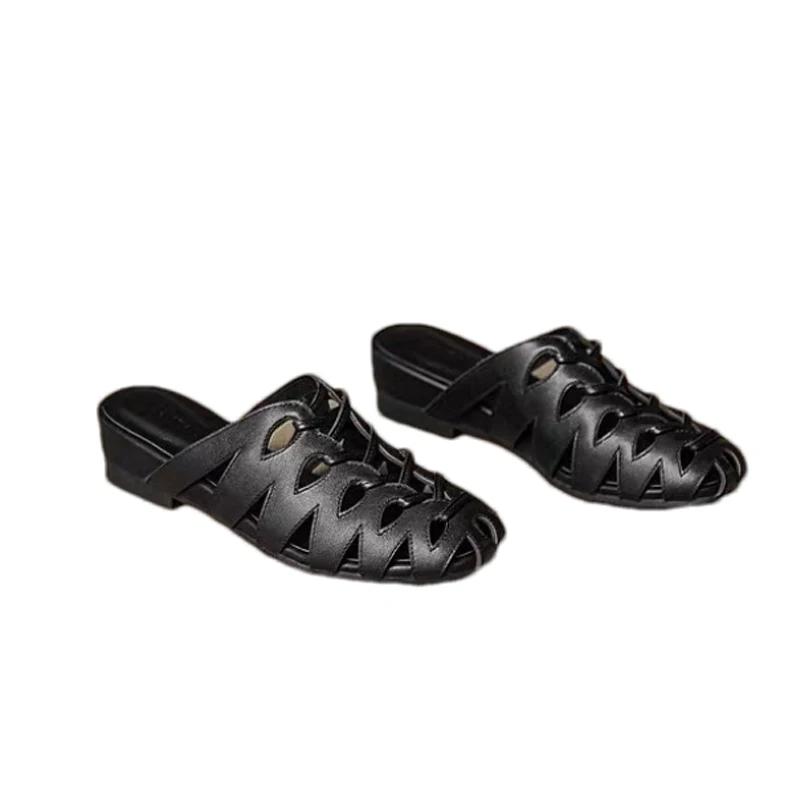 Modne płaskie buty damskie Muły Sandały z paskiem na pięcie Kapcie Codzienne Przytulne Damskie Sandały Lato 2025 Trend Klapki Codzienne Klapki Mujer De Zapatos