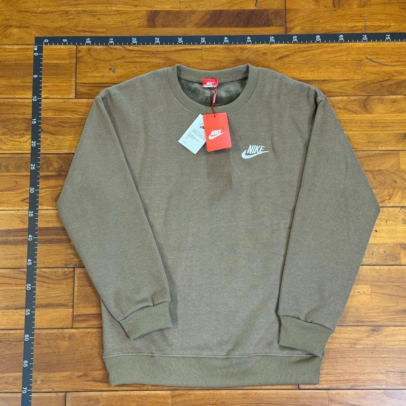 Neuer Herbst Winter Plus Samt Rundhals Hoodie - Einfarbige mit gesticktem Haken Logo