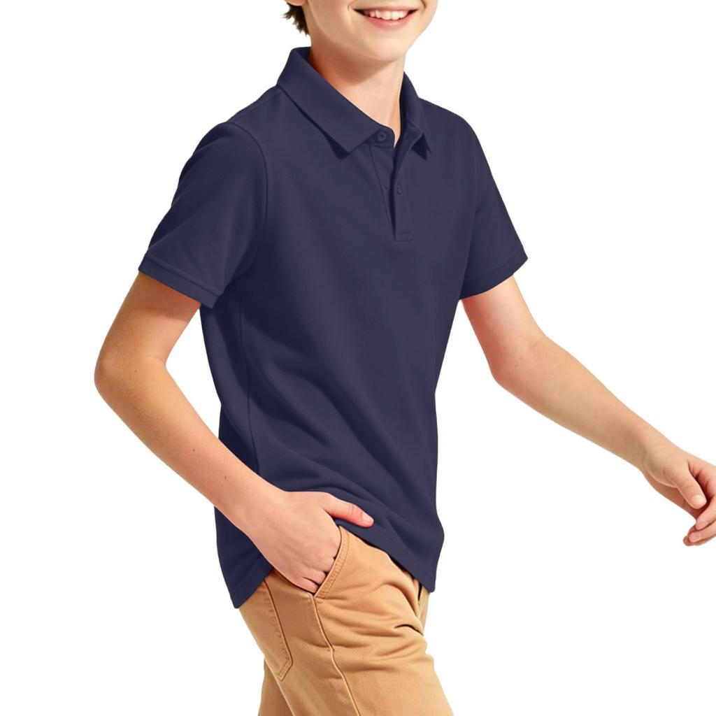 Kids Quick Dry Shirt with Collar, Class Uniform T-Shirt for Boys and Girls