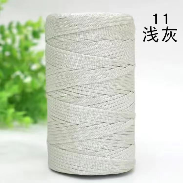 Flat Belt Wool, Light Body Ice Silk Mercerized Cotton Linen, Hand-Woven Crocheted Diy Hook Bag, Hat Seat Cushion, Hollow Thread