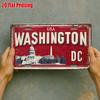 2D Flat Vintage Metal License Plate Washington DC Aluminum Sign for Office Decor, History Wall, Study Room