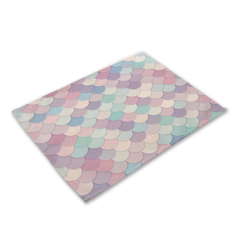 Mermaid Scales Placemat Geometric Placemat Coaster Table Decoration Mat Kitchen Posavasos Manteles individuales Onderzetters