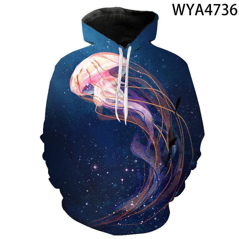 Men Women Children Jellyfish Sweatshirts Hoodies 3D Printed Streetwear Cool Boy Girl Kids Pullover Long Sleeve Fashion Jacket