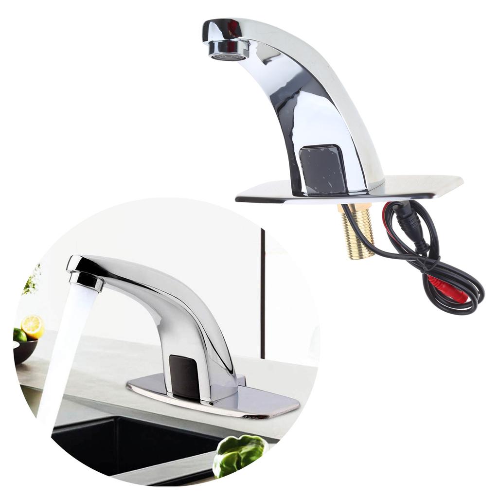Automatic Touchless Sensor Faucet Bathroom Hot Cold Basin Water Tap Water Saving Induction Sink Faucet Deck Mounted Taps