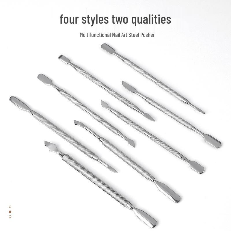 Double-Ended Stainless Steel Cuticle Scraper & Pusher Tool for Nail Art Removal