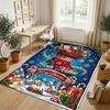 Christmas Theme Crystal Velvet Rug Personalized Custom Name Text Soft Floor Mat Home Decor