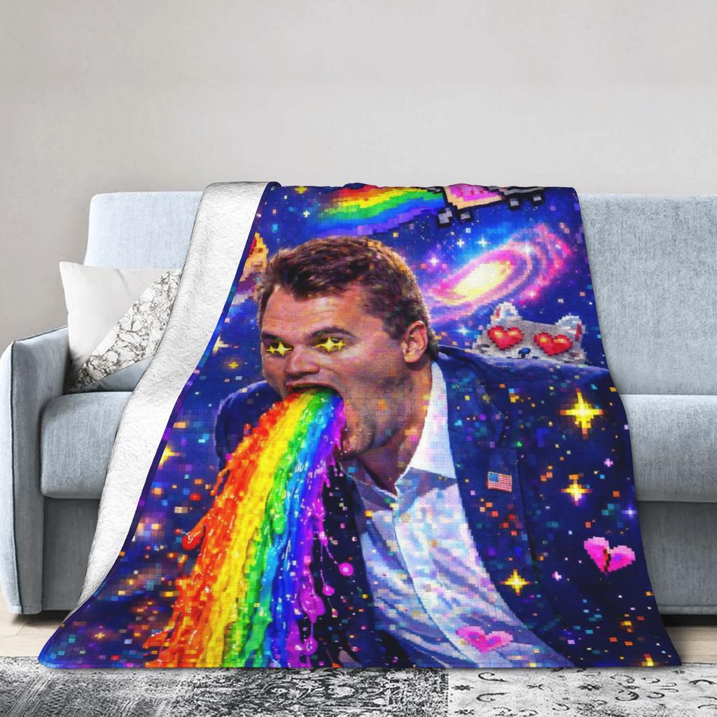 Charlie Kirk Creative Meme Funny Blankets Flannel Kirkification Warm Throw Blanket for Bedding Throws Quilt Breathable