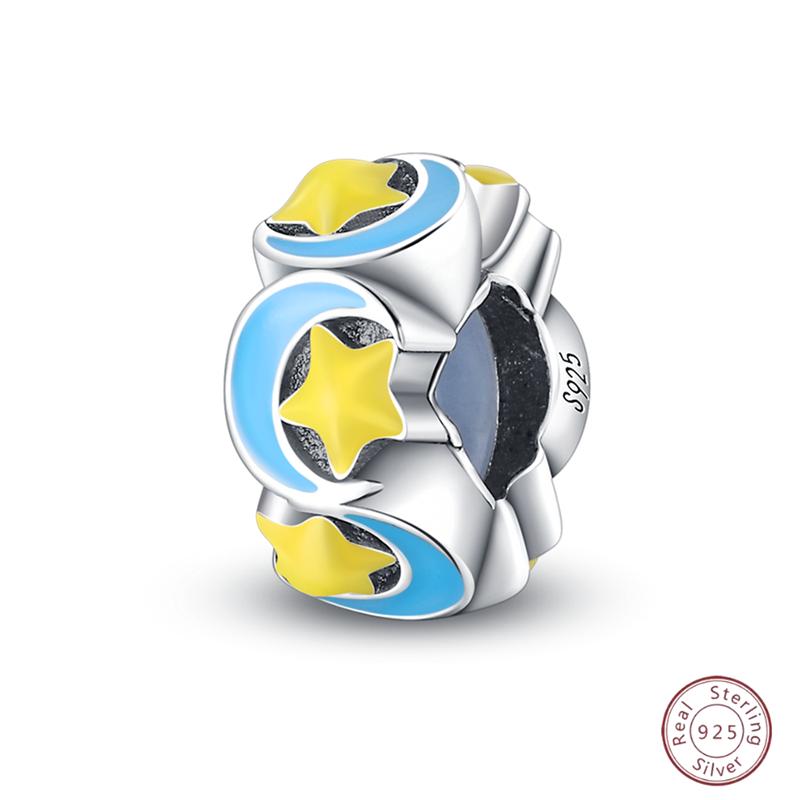 Copper Beaded Pendant Blue Shiny Zircon Suitable Original 3Mm Bracelet Women Fine Jewelry