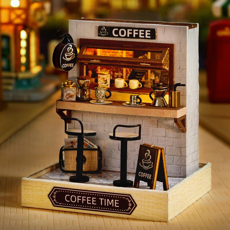 Miniature Doll Houses DIY Small House Kit 3D Wooden Craft Room Toy Set for Kids Home Decoration and Creative Assembly
