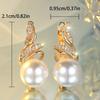 White Pearl Zircon Stone Round Hoop Earrings Luxury Female Gold Color Wedding Jewelry For Women