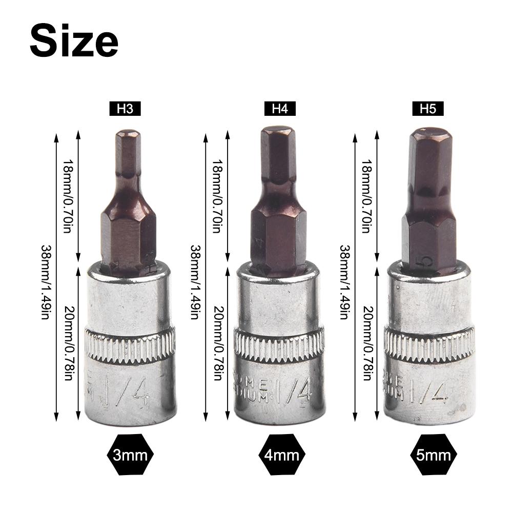 Replacement Accessories Screwdriver Bit Silver 3Pcs Chrome Vanadium Steel