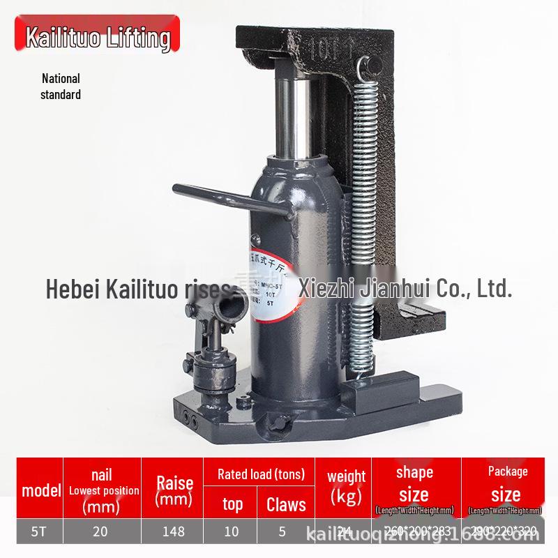 Heavy Duty Claw Type Hydraulic Jacks: 5, 10, 25 Ton Capacities, Manual Vertical Jack