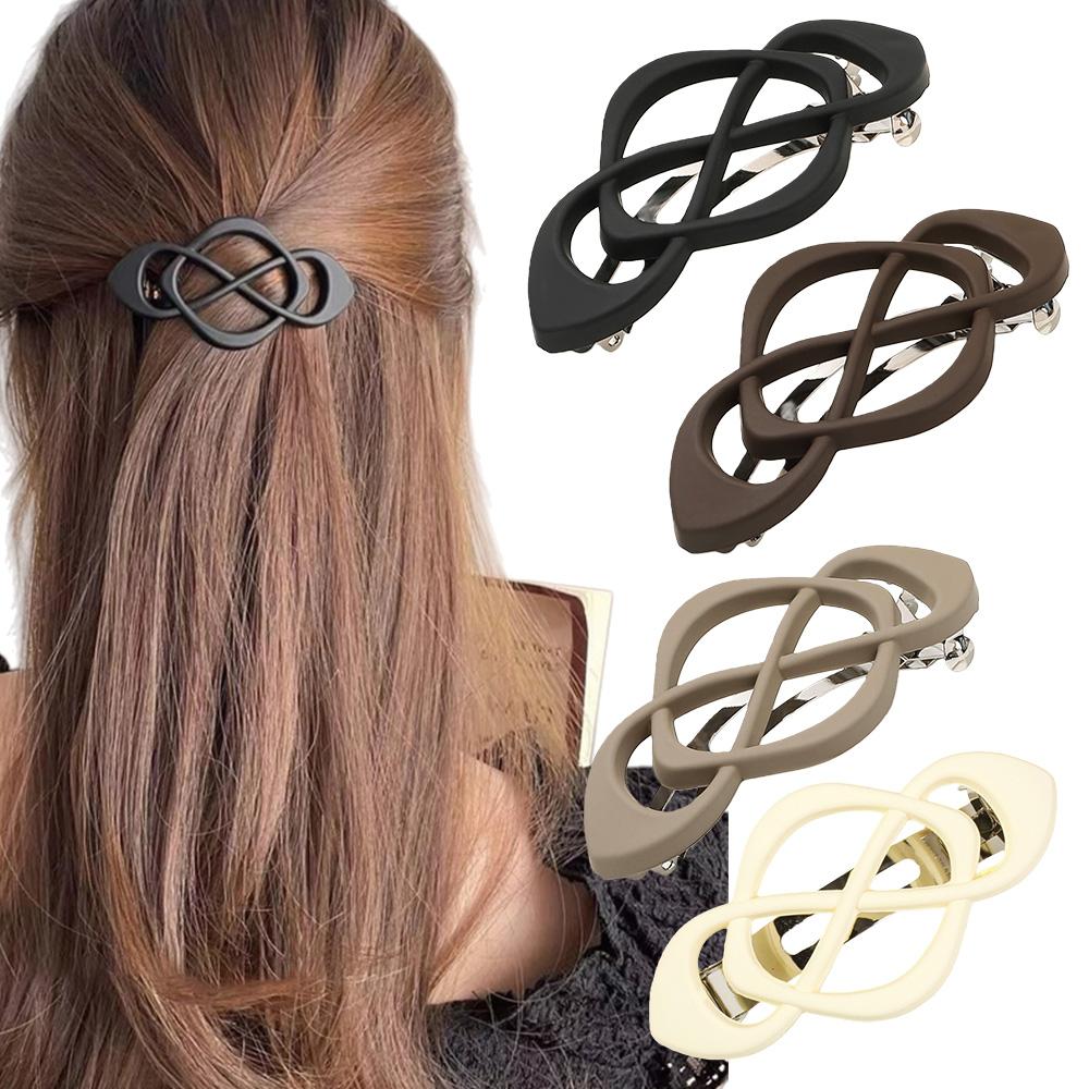 1/4 Stück Vintage Französische Haarspangen für Damen Mädchen Geometrisch Kreuzknoten Federklemme Halboffene Hochsteckfrisur Haarstyling Zubehör