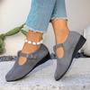 Frühling Neuer Stil Spitz zulaufende Damen-Schuhe, Große Größe Niedrig geschnittene Keilabsatz Flache Schuhe für Damen