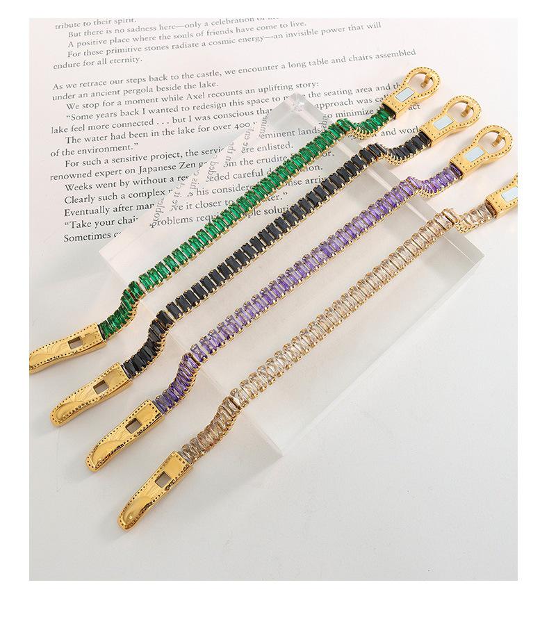 Light Luxury Seven-Color Zircon Gold-Plated Magnetic Bracelet with Titanium Steel Double-Sided Closure