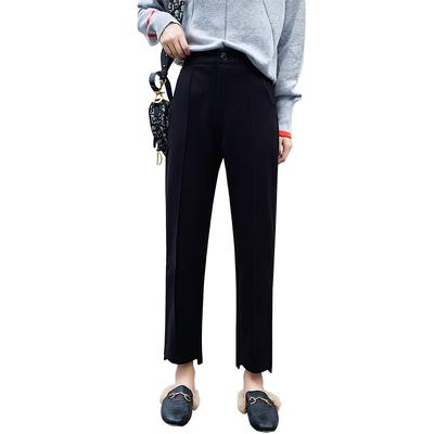 Autumn Winter Women's High Waist Slimming Loose Straight Woolen Pants Draped Wide Leg Trousers