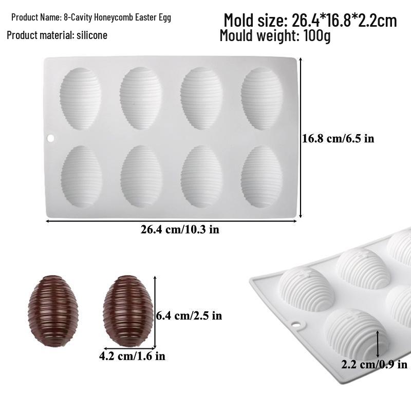 Easter Egg Silicone Mold for Goose, Duck, and Bird Shapes - French Flower Design Cake Mousse Mold