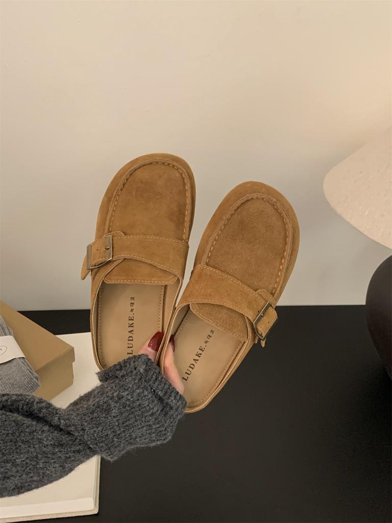 Fashion Walking Cozy Casual Baotou Half Slipper Loafers Female Fashion Slingback Slip On Mule For Women Platform New 2024 Design Comfort