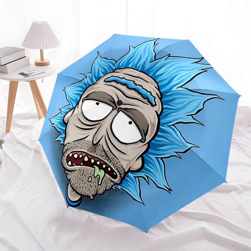 1pc Rick Sanchez Automatic Folding Umbrella - Sturdy 8-Rib Polyester Canopy,Sun-Defying Travel Companion yy251023170