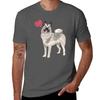 Love Norwegian Elkhound Dog TShirt Casual Soft Cotton Short Sleeve Tee