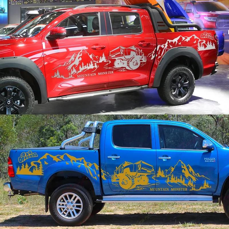 Car Sticker 4X4 Off Road Mountain Decal For Ford F150 Toyota Hilux Isuzu Dmax Dodge RAM Chevrolet Silverado Auto Accessories