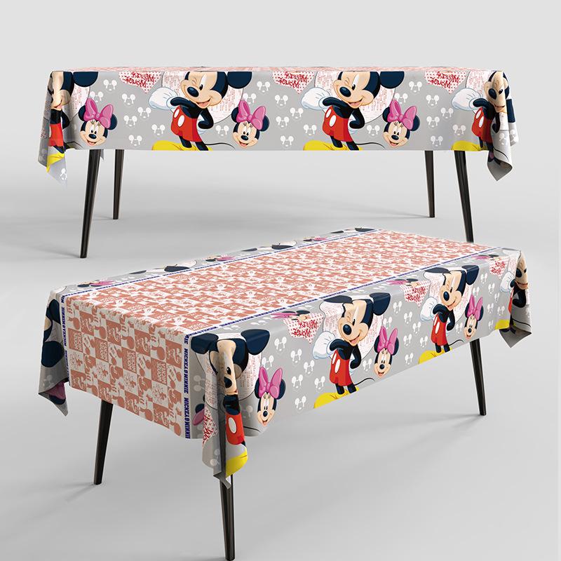 Disposable Tablecloth Cartoon Birthday Party Supplies Solid Color Picnic Table Cover Waterproof Oil-Proof Heavy Duty Rectangle Table Decor 6 Pack