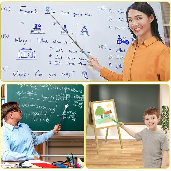 5PCS Pointer Stick For Classroom – Multipurpose Teacher Pointer Stick, Extendable Classroom Pointer And Finger Pointer Stick, Engaging Colors –