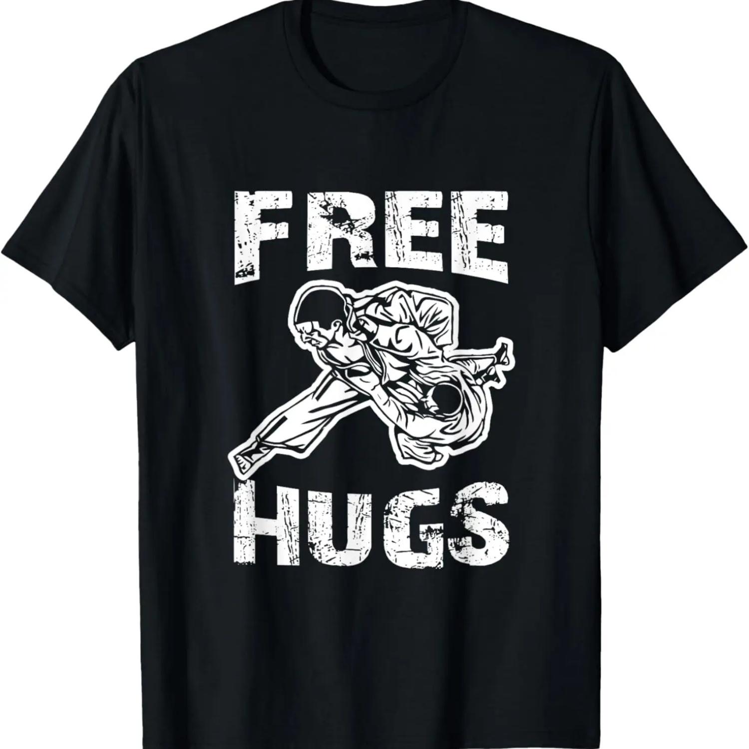 

Funny Free Hugs Jiu Jitsu BJJ Choke MMA Gear T-Shirt S