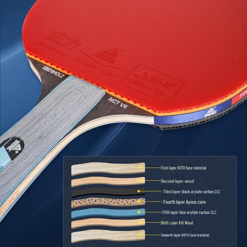 Peak M-Star Table Tennis Racket with Double Inverted Rubber & Bag