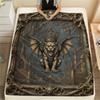 Retro Dark Gothic Animal Print Flannel Blanket High quality Comfortable for All Seasons Home Decor Warmth and Comfort Perfect for Christmas Gifts
