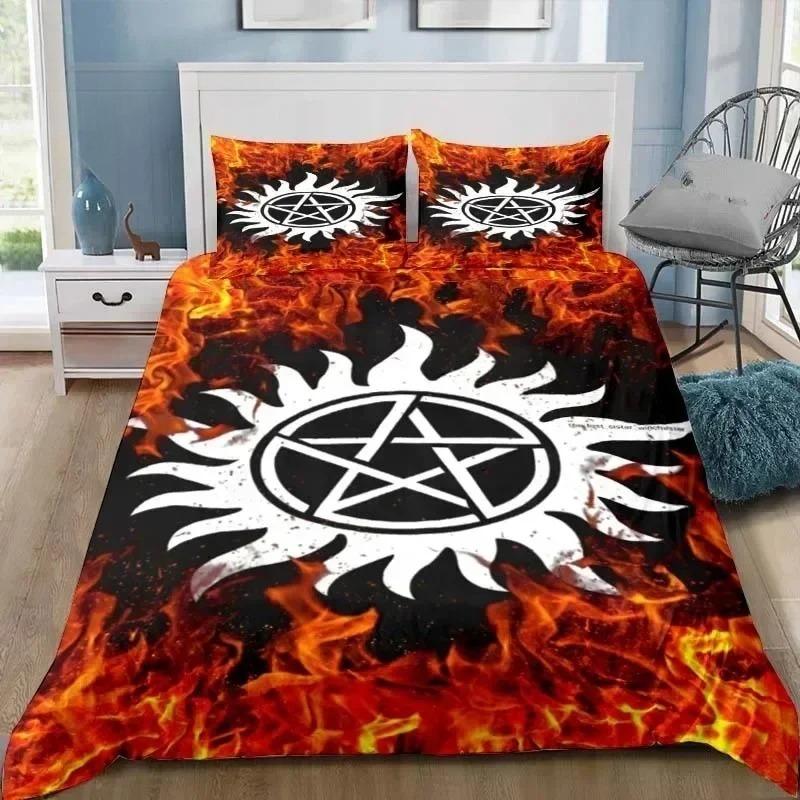 Supernatural Sam Dean Bedding Set Boys Girls Twin Queen Size Anime Duvet Cover Pillowcase Bed Kids Adult Fashion Home Textileext
