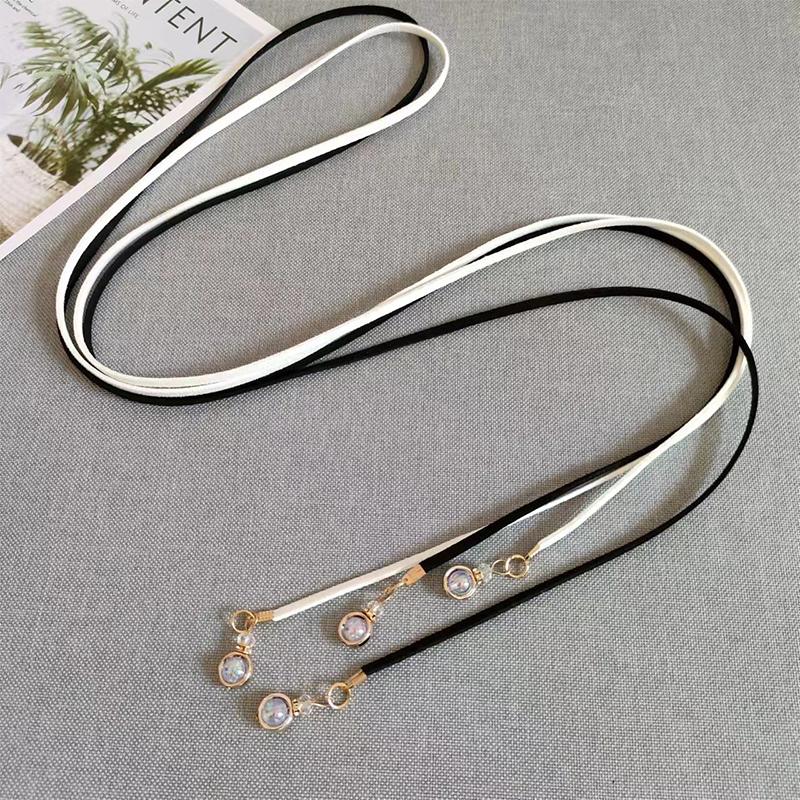 Retro Pu Braided Pearl Belt Waist Chain Versatile Women Leather Rope Waistband Waist Rope Jeans Dresses Clothing Accessories
