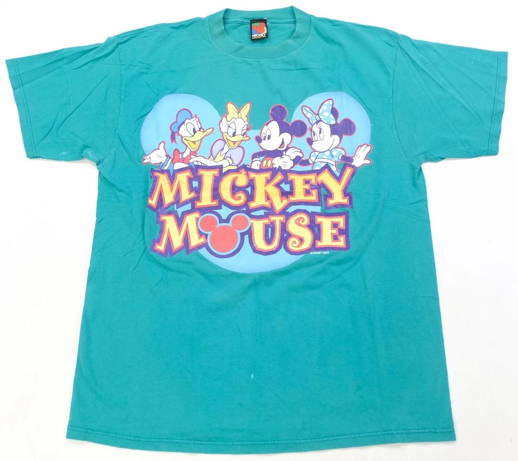 Rare Vintage MICKEY UNLIMITED Minnie Mouse Donald Daisy Duck T Shirt 90s Teal