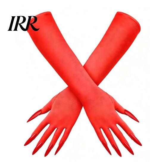 Elastic Polyester Costume Gloves 1 Pair Halloween Ghost Claw Gloves, Long Fingernail Witch Outfit Essentials Accessory, Dark Party Performance