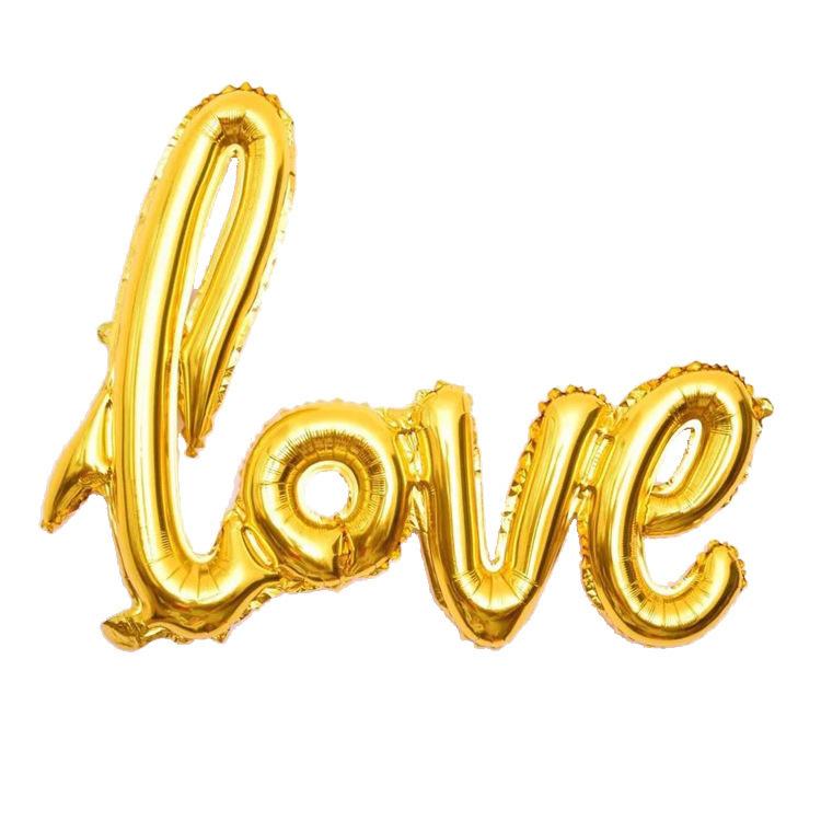 108cm LOVE Letter Foil Balloon Wedding Valentines Anniversary  Birthday Party Decoration Champagne Cup Photo Booth Props