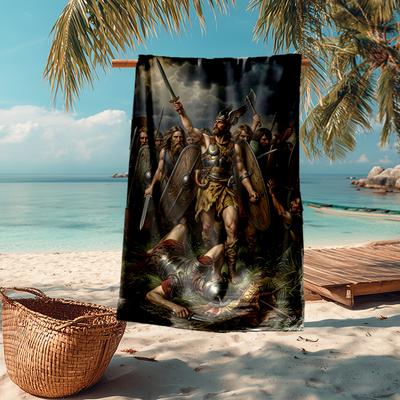 Ultra-Soft Beach Towel with Heroes of Gaul Theme,Ideal for Pool - Camping, Diving - Perfect Travel Essential, Vibrant Beach Towel.