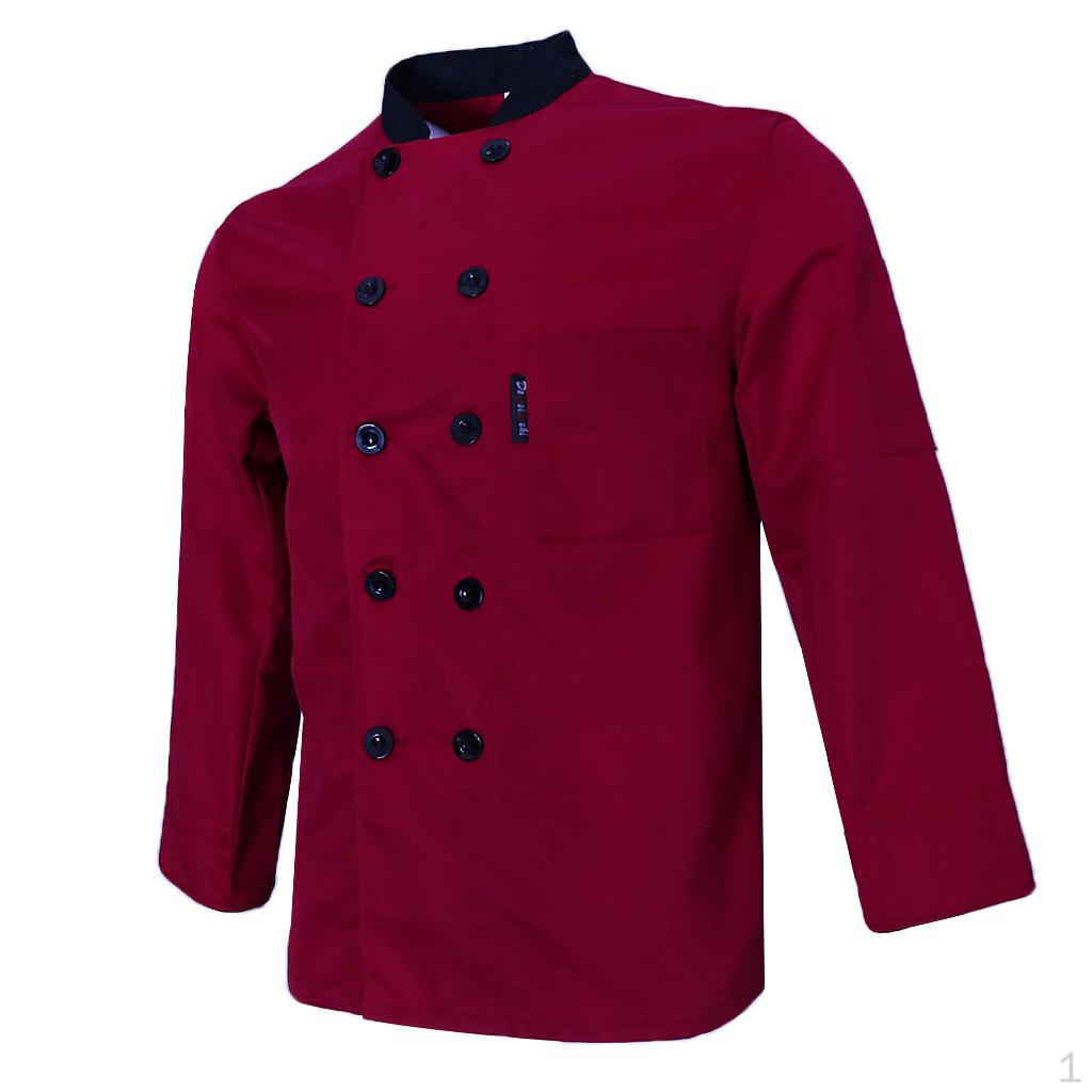Куртка шеф-повара, пальто, униформа официанта в отеле, длинные рукава. Red 2XL