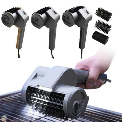 Electric Grill Brush, High Speed Rotating Scrubber with LED Light, Type-C Charging Cordless BBQ Grill Cleaning Brush for Removes Grease
