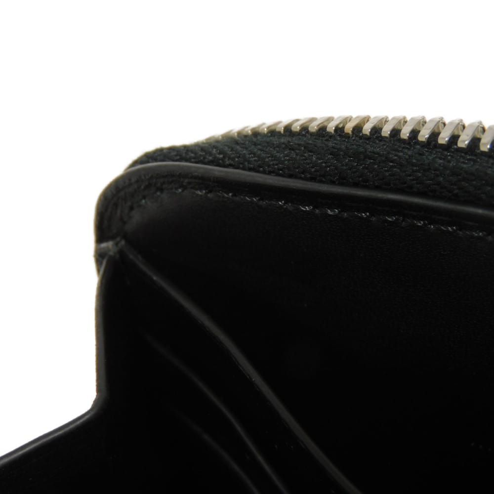 Used Wapa Money Purse 11828 7943 New Logo Scritto Leather Zip Around Nero Current Calligraphy Nero Grigio Men's from