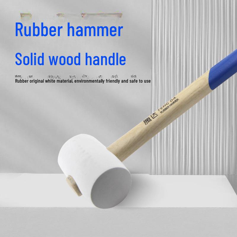 Tengda Solid Wood Handle Rubber Hammer for Tile Installation and Decoration