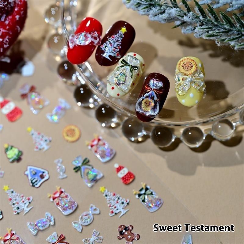 Niedliche Schneemann Nagelkunst-Aufkleber im Weihnachts-Stil Muschellicht Nagelkunst-Druck Geprägte Aufkleber Nagelkunst-Dekoration Weihnachtsgeschenke