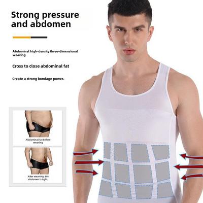 SlimnLift140D Men's Shapewear: Nylon Slimming and Tummy-Control Vest