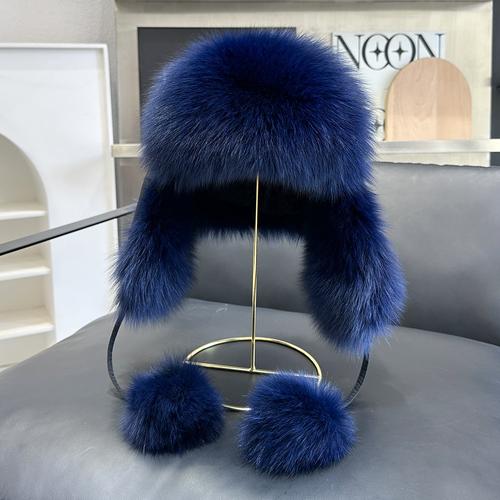 

Модная зимняя лыжная шапка из лисьего меха с защитой ушей, уличные женские шапки-бомберы Adjustable