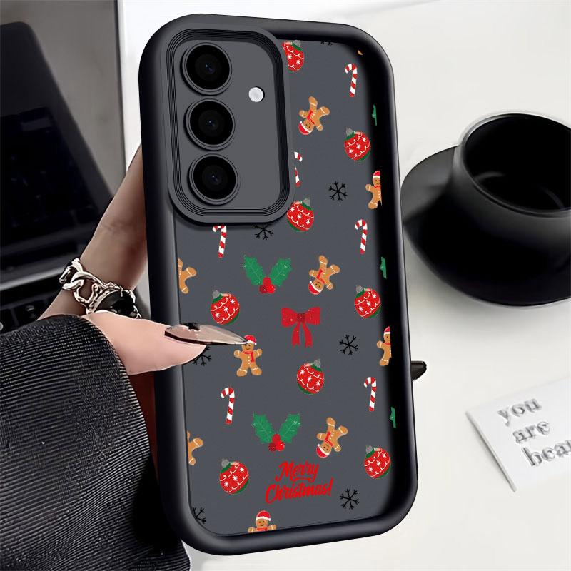 Christmas Theme Cane Picture S25FE Phone Case For Samsung Galaxy S25 S24 S23 S22 S21 S20 FE Ultra Plus Note 20 Shockproof Cover