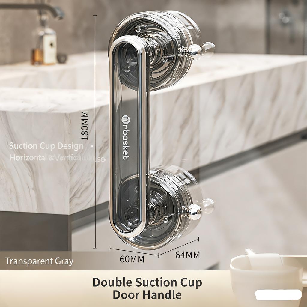 Bathroom Suction Cup Grab Bar, Non‑Slip Waterproof Removable Door Handle for Sliding Door, Wardrobe & Cabinet, No Drilling