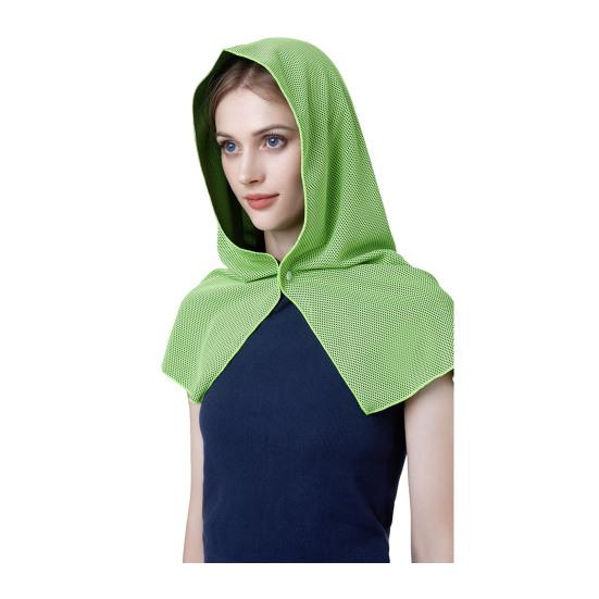 Cooling Hooded Headscarf Button Closure UV Protection Towel Quick Dry Portable Design Unisex Gym Towel